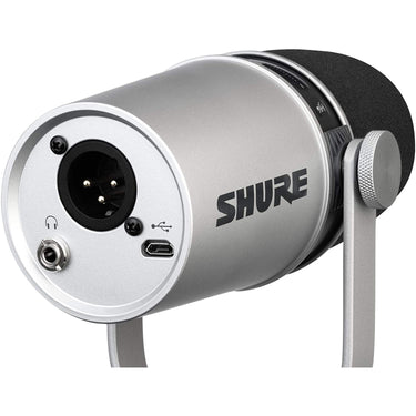 Microfono Shure Dinamico Digital Para Podcaster Plateado, Mv7-s